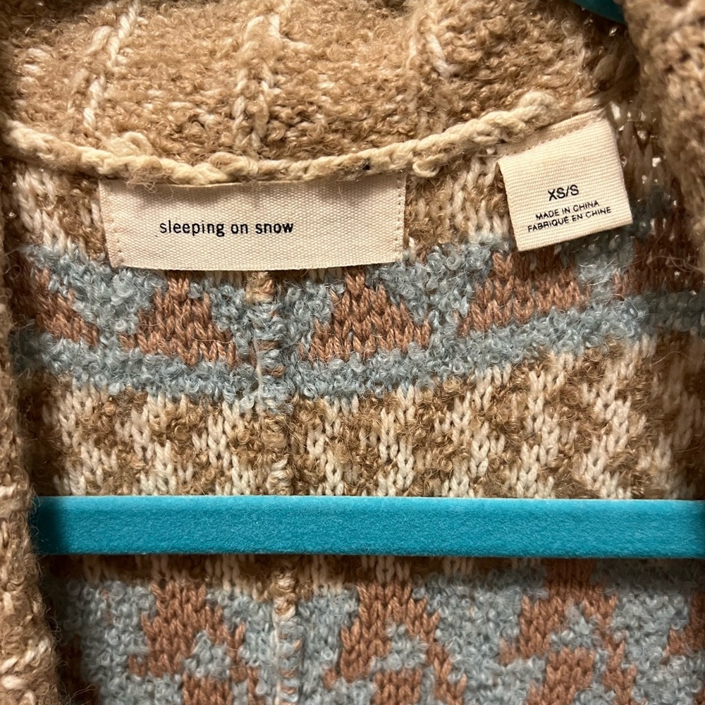 Anthropologie Sleeping on Snow sweater duster XS/S